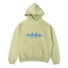 adidas (Jerry)Adidas x Fear of God Logo Hoodie Casual Green Winter Activewear, Streetwear Activewear With Adjustable Hood, Adjustable Hood Activewear For Sports Season, Activewear With Adjustable Hood For Sports Season, Green Hoodie Winter Activewear, Green Winter Activewear Hoodie, Green Winter Hoodie Activewear, Casual Green Hooded Activewear, Urban Adidas Logo Sweatshirt For Sports