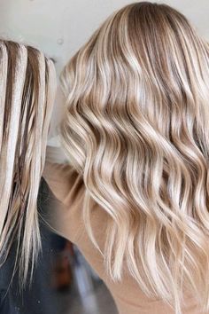 Hairstyles For Blondes, Wavy Lob Haircut, Cool Blonde Balayage, Cool Blonde Tone, Brunette Roots, Blonde Layered Hair, Soft Balayage, Balayage Hairstyles, Blonde Tips