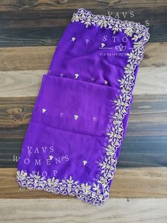 Soft Georgette Cutwork Dupatta/Voni Suitable for Dresses and Lehengas Traditional Purple Dupatta With Lace Work, Purple Lace Work Dupatta For Wedding, Lace Work Dupatta For Party, Purple Border Dupatta, Saree With Border For Celebration, Celebration Saree With Border Detail, Ethnic Sarees, Sale Store, Cut Work