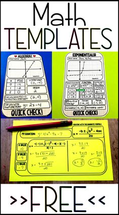 the printable math templates for students to use on their homeschool notebooks