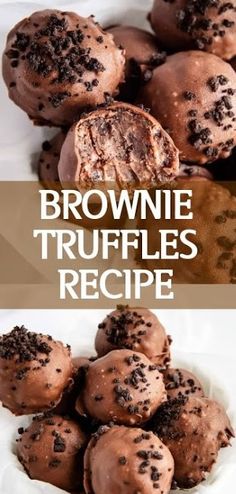 brownie truffles recipe with chocolate chips on top