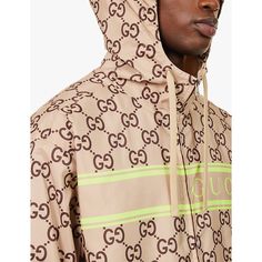 Find GUCCI Brand-print Monogram-pattern Hooded Shell Jacket 38 on Editorialist. Gucci shell jacket100% polyester; lining 70% polyamide, 30% elastaneConcealed zip fastening at frontRelaxed fit, drawstring hood, long sleeves, elasticated cuffs, branding at chest, two zipped pockets at front, all-over monogram pattern, lined, partially elasticated at hemSpecialist dry cleanMade in ItalySize UK 40: length 27in / 69cm, chest 50in / 127.5cmModel is 6ft 2in/1.88m and wears a size UK 40Midweight, non-st Casual Gucci Outerwear With Drawstring Hood, Gucci Long Sleeve Outerwear With Drawstring Hood, Gucci Hooded Outerwear With Drawstring, Gucci Outerwear With Drawstring Hood For Fall, Gucci Winter Outerwear With Drawstring Hood, Gucci Hooded Outerwear For Streetwear, Designer Gucci Hooded Outerwear, Luxury Gucci Hooded Outerwear, Luxury Hooded Gucci Outerwear