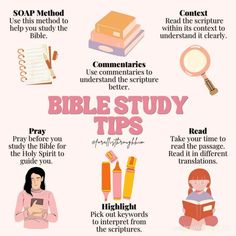 the bible study tips for kids and adults to learn how to use them in their homes