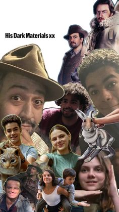 a collage of people and animals with the caption'his dark materials xx '