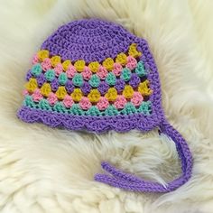 Sweet Granny Stitch Hat Granny Stitch Hat, Baby Crochet Hat, Stitch Hat, Kids Mittens, Granny Stitch, Kids Cardigans, Kids Headbands, Kids Bow Ties, Rompers For Kids