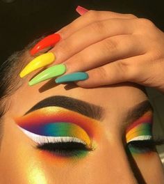 Machiaj Smokey Eyes, Pride Makeup, Her Nails, Makijaż Smokey Eye, Eye Makeup Designs, Creative Eye Makeup