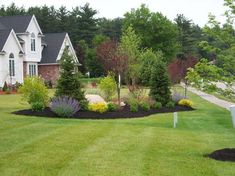 a house with landscaping in the front yard