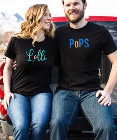 --- THIS IS THE POPS SHIRT - please see the Lolli shirt listing separately if interested.  Thank you! --- https://www.etsy.com/listing/1536803439/grandparents-matching-shirts?click_key=022d75fd00d921dabc0bacaf0034465eceec4496%3A1536803439&click_sum=c968a22f&ref=shop_home_active_2&pro=1&frs=1  Design is printed using DTG (direct-to-garment).  Bella and Canvas 3001 Shirts  Adult Unisex Sizing  Any additional props or items in picture are NOT included with purchase  Shirts are custom printed and may vary slightly from photos  For custom requests, please contact the seller using the message box before placing order (Add Message to Seller icon during Checkout, or Contact Seller button), otherwise design will be shipped as-is  Please check photos to see the sizing chart for specific desired fit Playful Father's Day T-shirt For Family, Fun Black Tops For Father's Day, Fun Family T-shirt With Funny Text, Black T-shirt With Name Print For Parenting, Playful Graphic Print T-shirt For Family, Father's Day Playful Short Sleeve T-shirt, Fun Black Shirt As Gift, Fun Black Shirt As A Gift, Playful T-shirt For Father's Day