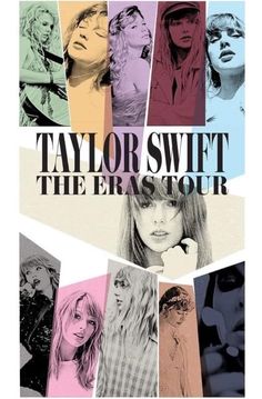 taylor swift the beast tour poster with many different pictures on it's sides and words