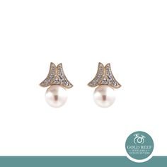 "Item Details Metal: 14K Yellow Gold Hallmark: \"14K\" Earring Measurements: 0.50\" in Length x 11.83 mm in Width & 7.48 mm Thick Weight: 4 gr total gram weight Pearls: Two Freshwater Pearls, measuring 8 mm in Diameter Diamonds: 10 Natural, Round Brilliant Cut Diamonds, weighing 0.12 CTW Diamond Quality: G-H color; VS-SI clarity Closure: Butterfly Backs, For a Secure, Worry-free Wear Inventory number: EA-1419282 Condition: Very Good Pre-owned Condition! Ready-to-wear!  This piece of Fine Vintage Estate Pearl & Diamond Jewelry has been professionally cleaned & polished to bring back its lustrous beauty & sparkle. ENJOY FAST & FREE DOMESTIC SHIPPING!! Complimentary Jewelry Box Included, ideal for gift giving. Gift wrap available upon request. *All weights, measurements and gradings are appro Classic 14k Gold Diamond Earrings With Elegant Design, 14k Gold Classic Diamond Earrings With Elegant Design, Classic Gold Diamond Earrings Hallmarked, Classic Gold Hallmarked Diamond Earrings, Gold Pearl Earrings With Diamond Accents And Cubic Zirconia, Classic Gold Diamond Earrings With Elegant Design, 14k Gold Diamond Earrings For Formal Occasions, Classic Diamond Earrings For Anniversary With Elegant Design, Classic White Gold Plated Earrings