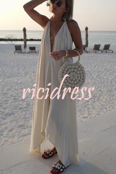 Look Boho Chic, Ethno Style, Backless Dress Summer, Deep V Neck Dress, Long Beach Dress, Elegante Casual, Beach Maxi Dress, Loose Dress, Mode Inspiration