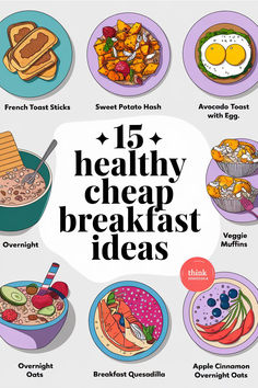 the top ten healthy cheap breakfast ideas in this postcard style poster is an excellent way to