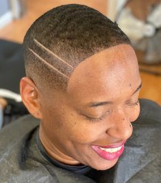 Bald Fade Women Black, Black Hair Haircuts, Brush Cut, Fade Cut