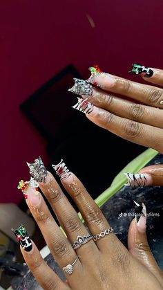 Birthday Nails, Square Acrylic Nails, Funky Nails, Dope Nails, Best Acrylic Nails