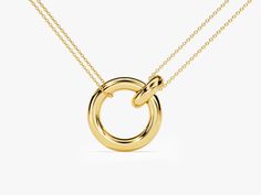 Experience the elegance of unity with our Interlocking Circles Necklace in radiant 14k Solid Gold, featuring a unique design with a double chain. Meticulously crafted, this captivating piece showcases two interlocking circles, symbolizing the eternal bond of connection and harmony. FEATURES • Made to Order • Height: 14.50 mm • Width: 14.50 mm • Gold Kt: 14k Solid Gold, 18k Solid Gold • Available Colors: Rose Gold, Yellow Gold, White Gold • Available Length Range: 14 Inches - 20 Inches (Custom le Luxury Open Circle Necklace For Women, Modern Twist Link Jewelry For Gift, Modern Twist Infinity-shaped Yellow Gold Jewelry, Gold Open Circle Jewelry For Formal Occasions, Modern Open Circle Wedding Jewelry, Elegant Open Circle Jewelry With Polished Finish, Yellow Gold Open Circle Jewelry For Formal Occasions, Modern Yellow Gold Open Circle Necklace, Yellow Gold Open Circle Jewelry With Adjustable Chain