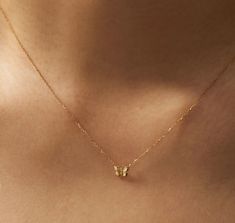 Delicate Yellow Gold Necklace With Butterfly Charm, Minimalist Yellow Gold Necklace With Butterfly Charm, Delicate Yellow Gold Butterfly Charm Necklace, Dainty 14k Gold Butterfly Necklace With Charm, Dainty 14k Yellow Gold Butterfly Necklace, Delicate Yellow Gold Butterfly Necklace With Delicate Chain, Minimalist Yellow Gold Butterfly Necklace, Delicate Yellow Gold Butterfly Necklace, Dainty Yellow Gold Butterfly Necklace