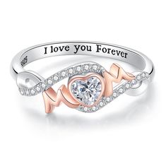 PRICES MAY VARY. Mother Daughter Ring Design: This ring is engraved with the words ""I love you forever"". It is a ring that expresses love to the daughter and makes her feel warmth and love. It shows the deep and eternal love between mother and daughter Special gift: A surprise gift for your mother, daughter, grandmother, sister on Mother's Day, Christmas, Thanksgiving, New Year, birthday or an anniversary. An ideal gift for any occasion Size: Mother and daughter rings are available in three si Daughter Rings, Mother Daughter Rings, Daughter Ring, Mothers Day Gifts, Gifts Jewelry, I Love You Forever, Surprise Gift, Eternal Love, Love You Forever