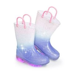 Have a good time with Our Girls Gradient Light Up Rain Boots! kids light up rain boots are fashionable rain boots specially designed for children. These rain boots are made of waterproof, non-slip, soft and breathable material to ensure toddlers can play safely and comfortably. Light up rain boots are not only practical rain gear, but also a good partner for kids when going out. Let the children enjoy the outdoor fun while also feeling the care from parents. Size: 8 Toddler.  Color: Multicolor.  Gender: unisex. Toddler Rain Boots, Boots For Girls, Kids Rain Boots, Rainbow Rain, Kids Rain, Rain Shoes, String Bag, Wellington Boots, Kids Lighting