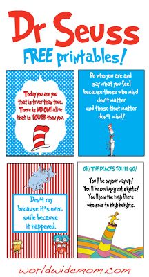 dr seuss free printables for kids to help them learn how to read