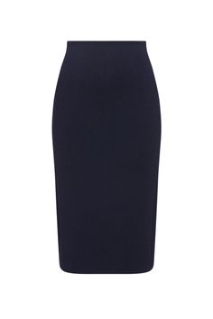 CREPE KNIT PENCIL SKIRT-NAVY - Scanlan Theodore US Classy Clothes, Gray Wedding, Scanlan Theodore, Minimalist Silhouette, Knit Pencil Skirt, Gray Weddings, Classy Outfits, Pencil Skirt, Pencil