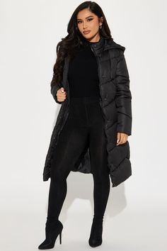 Snow Style Belted Puffer Jacket - Black | Fashion Nova, Jackets & Coats | Fashion Nova Snow Style, Hot Pink Fashion, White Puffer Jacket, Fashion Nova Jackets, Coats Fashion, White Puffer, Snow Fashion, Puffer Jacket Women, Jacket Women