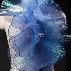 Sheer Iridescent 3D Cascading Flounced Organza Trim - OneYard Summer Tulle Fabric With Ruffles, Summer Organza Tulle Fabric With Ruffles, Summer Party Tulle Fabric With Ruffles, Making Dresses, Organza Fabric, Blooming Flowers, Art Materials, Dress Making, Ruffles