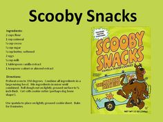 an advertisement for scooby snacks with the caption's description in english