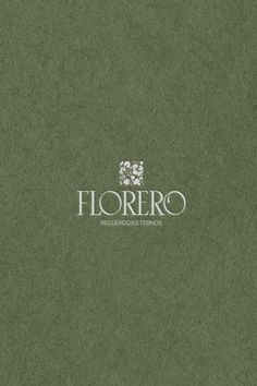 the logo for florero is shown in white on green paper with an image of flowers