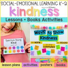 the social - emotional learning k - 3 lesson includes books and activities