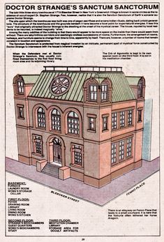 an architectural drawing of the doctor strange's sanctrum sanctrum is shown