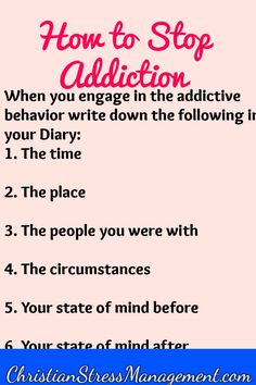 How to stop addiction tips - keep a diary. To learn more click through for the Christian Addiction Treatment Program. Bible Principles, Journal Writing Prompts, Free Bible, Relaxation Techniques, A Diary, Cognitive Behavioral Therapy, Christian Blogs, Christian Books