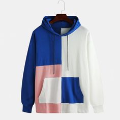 Colorblock Hoodie, Cooler Style, Hoodies Men Style, Hoodies And Sweatshirts, White Hoodie, Men Fashion, Clothes For Sale, Contrasting Colors