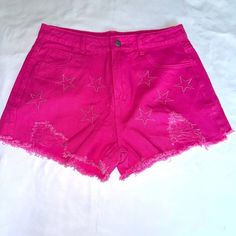 These Are Brand New Never Worn. They Are Very Cute And Would Look Great With Just About Anything! Brand: Boutique Condition: New Size: Large (Refer To Photos) Color: Pink Material: Cotton Please Refer To All The Photos No Try Ons No Extra Measurements No Extra Photos Thanks Happy Poshing Spring Cotton Shorts With Star Print, Cotton Star Print Shorts For Spring, Cotton Shorts With Star Print, Cotton Star Print Shorts, Spring Star Print Short Bottoms, Trendy Cotton Jean Shorts With Star Print, Spring Star Print Short Length Bottoms, Trendy Summer Jean Shorts With Star Print, Trendy Jean Shorts With Star Print For Summer