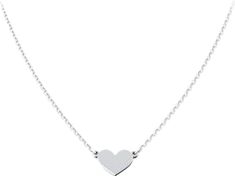 Silver Heart Pendant Initial Necklace, Elegant Silver Heart Initial Necklace, Elegant Silver Heart Pendant Initial Necklace, Classic Everyday White Gold Heart Necklace, Classic White Gold Heart Necklace For Everyday, White Gold Stainless Steel Heart Pendant Necklace, Silver Minimalist Heart Pendant Initial Necklace, Minimalist Silver Heart Pendant Initial Necklace, Valentine's Day White Gold Heart Necklace With Chain