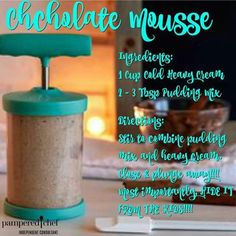 chocolate mousse recipe with instructions on how to make it in a blender