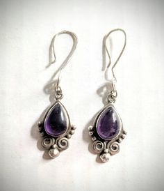 925 amethyst earrings handmade Handmade Purple Sterling Silver Earrings, Amethyst Dangle Earrings Stamped 925, Silver Amethyst Earrings With Ear Wire, Unique Amethyst Purple Earrings, Unique Amethyst Teardrop Earrings, Lavender Sterling Silver Earrings With Ear Wire, Salem Ma, Dec 12, Amethyst Earrings