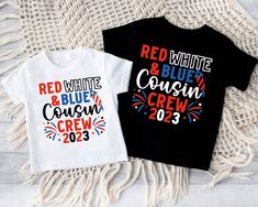 "Red White and Blue Cousin Crew 2023 Shirt,4th of July Cousin Crew T-Shirt,Matching Cousins Shirt,4th Of July Kids Shirt,Independence Day Tee ----- How To Order ----- 1-) Please, check and review all the photos. 2-) Choose your t-shirt size and color. *Different styles of shirts may have different shades of same color choice due to different manufacturer brands. *For this reason, we recommend you to match shirts from the same styles if you want precisely matching colors (ex. Unisex, V-necks, Tod Family Matching T-shirts For 4th Of July, Pre-shrunk T-shirt For 4th Of July Birthday, Family Matching Independence Day Graphic T-shirt, Cute Cotton T-shirt For 4th Of July, Fun Crew Neck T-shirt For 4th Of July, Kids 4th Of July Shirt, Cousins Shirts, Cousin Crew, Fourth Of July Shirts