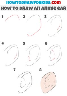 how to draw an anime ear step by step drawing instructions for kids and beginners