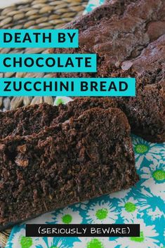 two chocolate zucchini breads sitting on top of a table