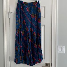 Free People Blue Wide Leg Floral Pants Size Small Pull On Style With A Back Elastic Waistband 50% Viscose 50% Cotton Inseam Approximately 26.5” Nwt. Label Marked To Prevent Store Returns Blue Relaxed Fit Pants For Pajama Party, Blue Bottoms For Pajama Party, Blue Long Pants Sleepwear For Spring, Blue Sleepwear For Spring, Blue Wide Leg Sleepwear With Relaxed Fit, Blue Relaxed Fit Wide Leg Sleepwear, Blue Wide Leg Sleepwear For Pajama Party, Blue Floral Print Pants For Vacation, Bohemian Blue Sleepwear For Spring