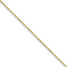 1.3mm 10k Yellow Gold Diamond Cut Solid Rope Chain Necklace, 18 Inch Rope Jewelry, Ankle Chain, Green Gifts