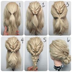 Updo Simple Wedding Hairstyles, Up Dos For Medium Hair, About Hair, Diy Hairstyles, Up Hairstyles, Hair Hacks