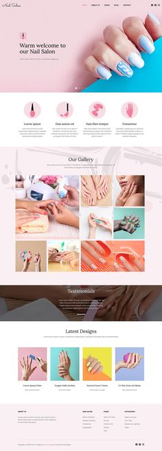 the website design for nail salons