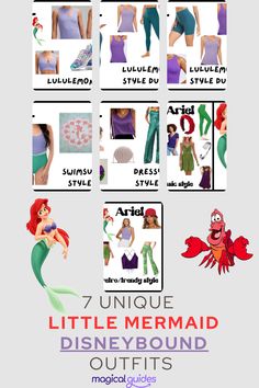 the little mermaid costume is shown with instructions to make it look like she's from disney