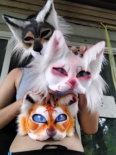 Animal Mask Ideas, How To Make A Therian Cat Mask, Calico Therian Mask, Therian Mask Ideas Calico Cat, Mask Making Tutorial, Warrior Cats Therian Mask, Brown Cat Therian Mask, Therian Ideas