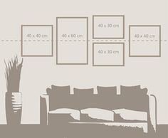 a drawing of a living room with couches and pictures on the wall above it