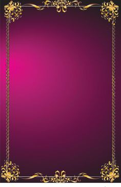 a purple and gold background with an ornate frame