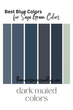 the best blue colors for sage green colors, from dark to light gray and white