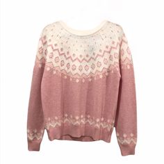 Jack Wills Pink Wool Holiday Sweater Brand New With Tags Size 12 Color: Pink, White - Sandhills Sequined Fairisle Crew - 100% Extra Fine Merino Wool - Rose/Pink - Crewneck - Sequined And Lightly Sparkly - Classic Nordic Snowflake Pattern - Soft And Fuzzy - Modeled Photos Are Of Grey Version For Styling Suggestion, Listing Is For Pink Sweater Scandinavian Fair Isle Winter Christmas Jumper Holiday Apres Ski Warm Thick Cozy Beautiful Gorgeous Traditional Modest Barbie Barbiecore Ballet Balletcore Pink Fair Isle Sweater, Pink Christmas Jumper, Nordic Snowflake Pattern, Pink Christmas Sweater, Nordic Snowflake, Outfit Pieces, Pink Cable Knit Sweater, Grey Cable Knit Sweater, Norwegian Sweater