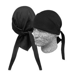 Heavy Duty solid black head rag skull cap with Sweatband. Comfortable 100 percent brushed Cotton fabric. Larger size to fit some medium, but mostly Large and Extra Larger heads. Unisex design for adults, men or women. Caps also referred to as: pirate hat, chemo headwrap, doo rag, dew rag, durag, bandana hair wrap, motorcycle biker helmet liner. Thick brushed Cotton twill fabric than runs large. WIDE Band for that biker, rocker, cool guy look! Flap to help protect neck from sun and helmet burn. M Casual Black Bandana For Outdoor, Adjustable Black Winter Headwrap, Adjustable Solid Casual Bandana, Casual Adjustable Solid Bandana, Casual Adjustable Solid Color Bandana, Casual Black Bandana For Winter, Casual Black Winter Bandana, Adjustable Black Bandana For Sports, Black Cotton Bandana One Size Fits Most